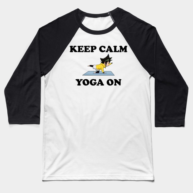 Keep calm and YOGA Baseball T-Shirt by crownc_stuff